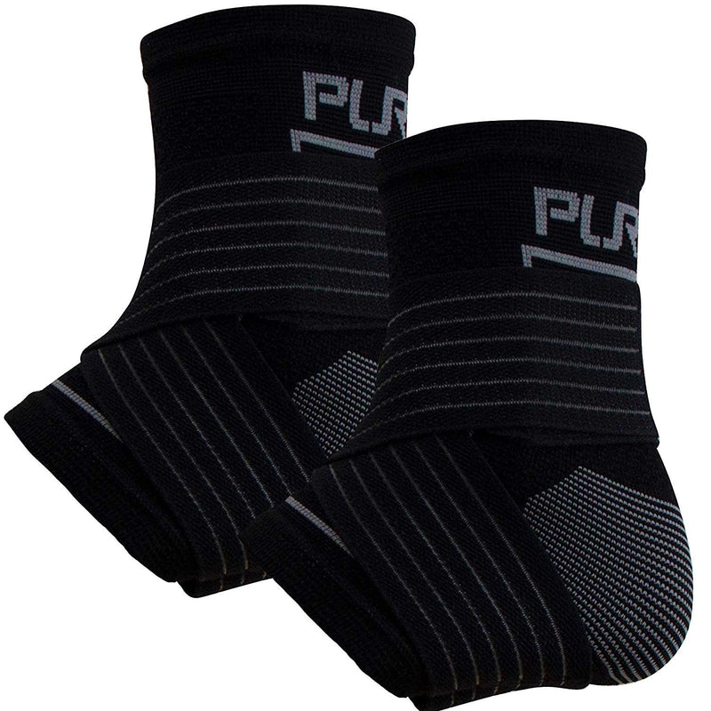 [Australia] - Ankle Brace Support Stabilizer – Compression Sleeve, Adjustable – Great for Running, Tennis, Sprains, Volleyball S/M Black - 1 PAIR (two sleeves) 