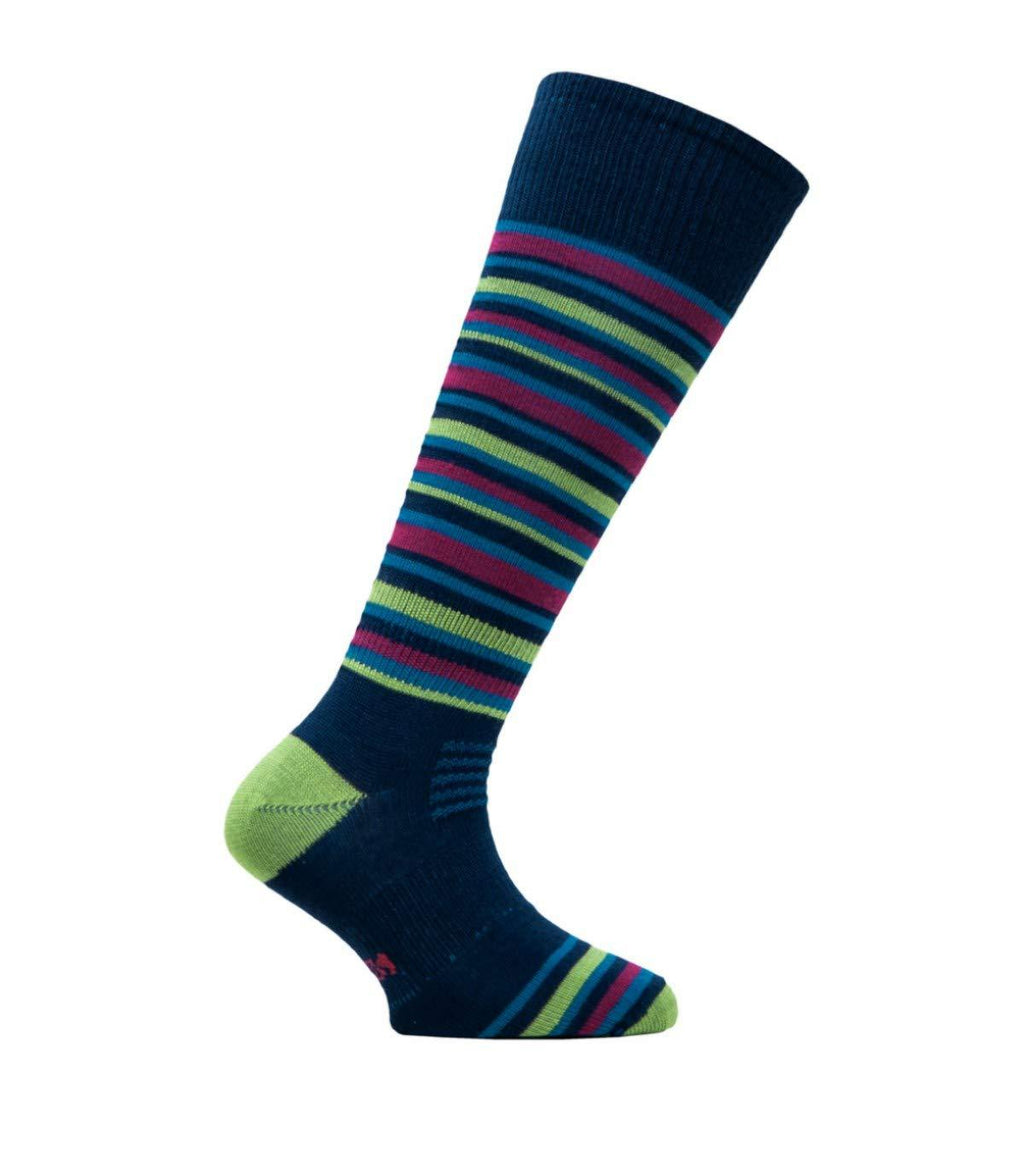 [Australia] - Eurosock Superlight Junior Ski Socks 3X-Small Navy/Green 