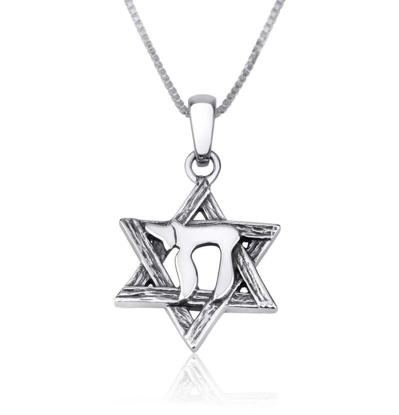 [Australia] - Marina Jewellery Real 925 Sterling Silver Chain Necklace with Jewish Token Pendant Charm, 18 or 24 Inch Box Chain (See Design/Chain Size Options) STAR&CHAI 