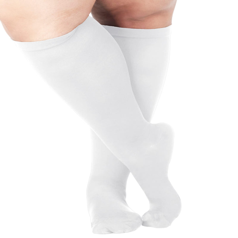 [Australia] - Made in The USA - Unisex Compression Socks 10-20mmHg with Open/Closed Toe White Closed Toe Medium 
