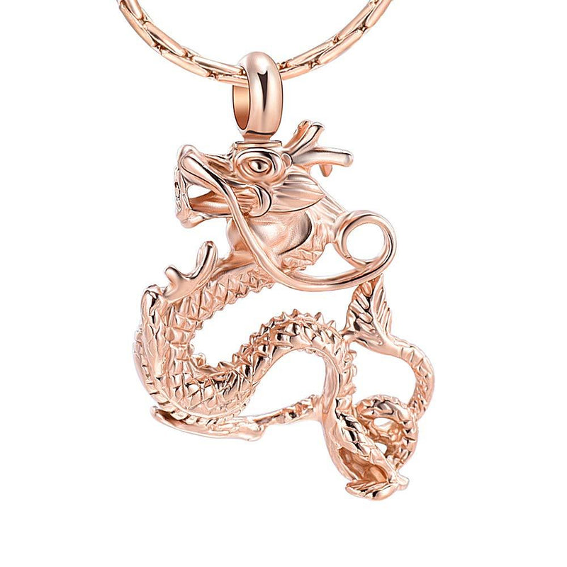 [Australia] - constantlife Cremation Jewelry for Ashes Stainless Steel Dragon Memorial Jewelry Cremation Ash Urn Necklace Urn Pendant for Man Women Rose Gold 