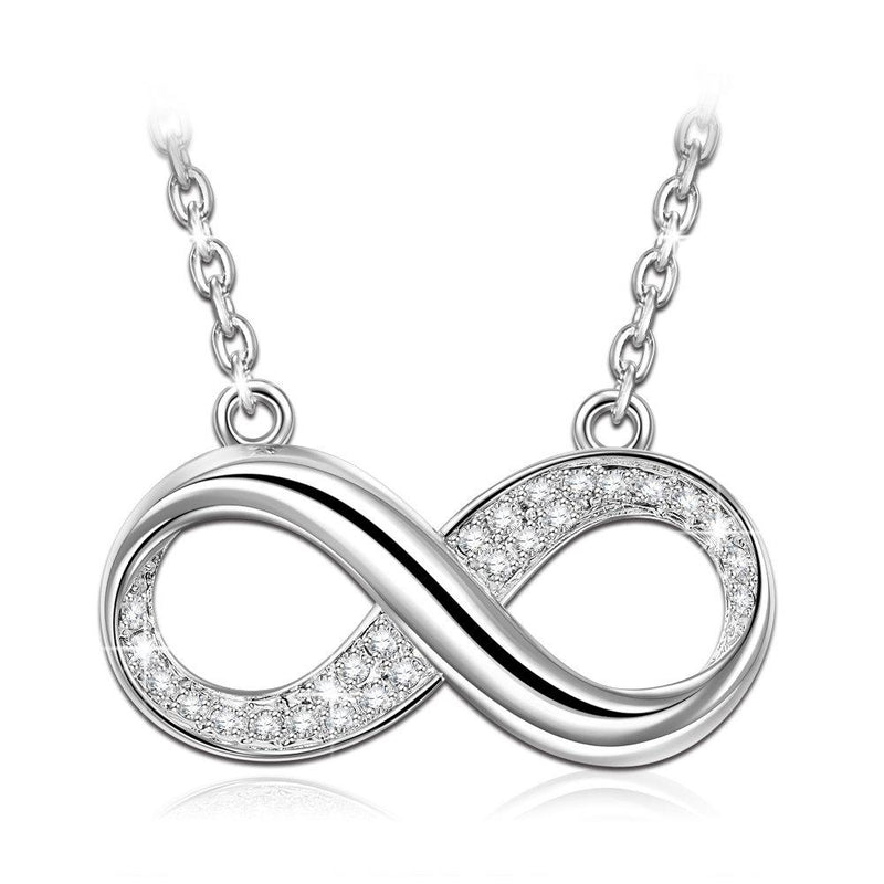 [Australia] - ANGEL NINA Gifts for Women Infinity Love 925 Sterling Silver Pendant Necklace Hypoallergenic Jewelry with Cubic Zirconia Gifts for Christmas Valentines Birthday 925 Sterling Silver Infinity Necklace 