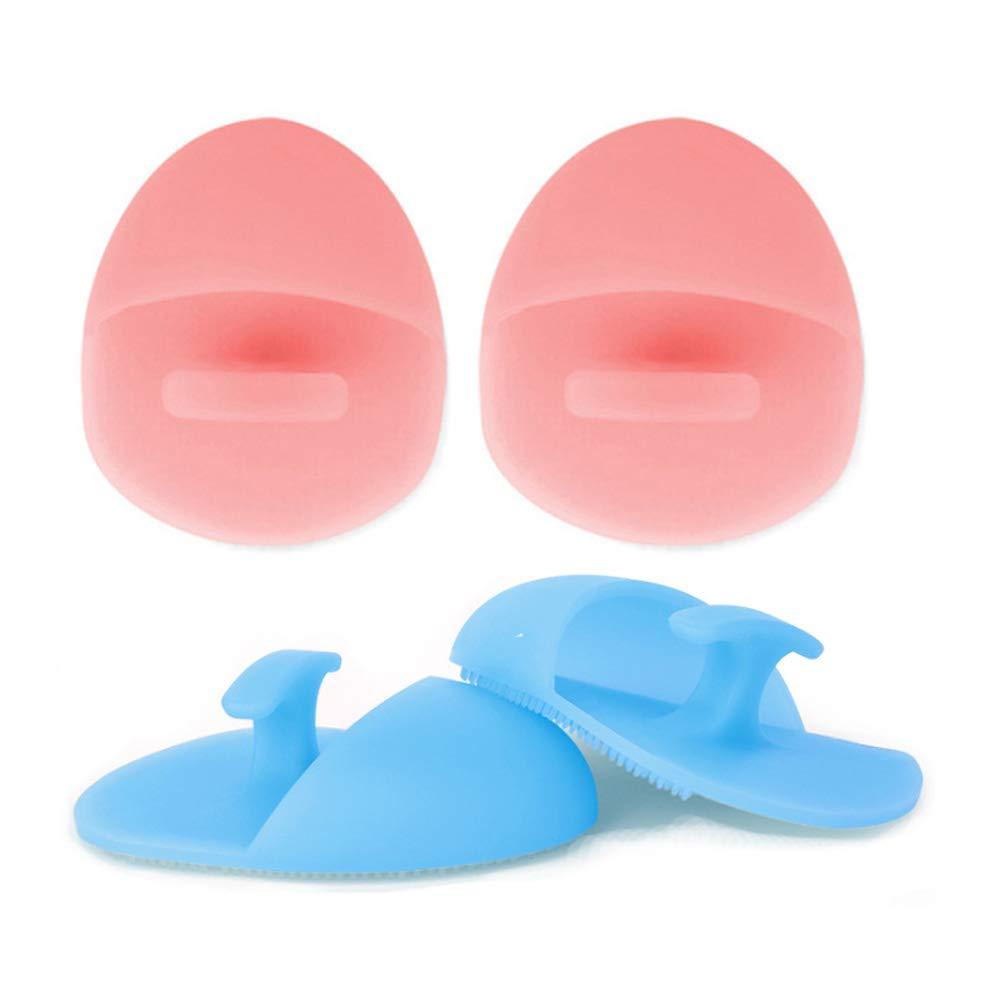 [Australia] - Tangser Silicone Face Scrubber, Manual Facial Cleansing Brushes, Face Massager and Exfoliator, Handheld Mat For Sensitive, Delicate, Dry Skin (4pcs set) 