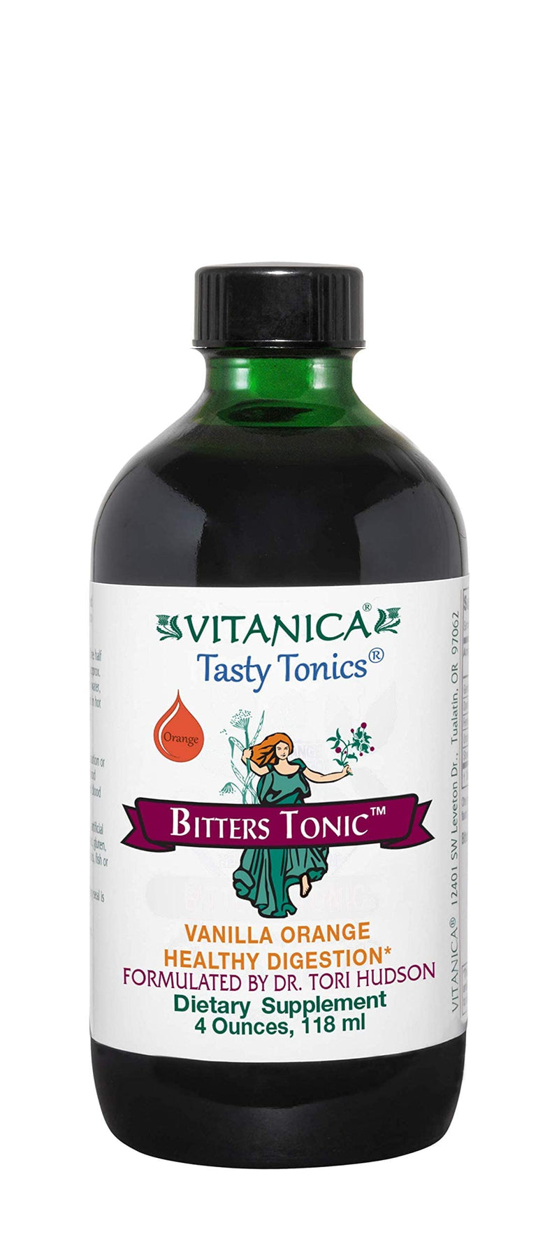 [Australia] - Vitanica Bitters Tonic, Liquid Digestion Supplement, Digestion Support, Alcohol Free, Vanilla Orange, Vegan, 4 Ounce 