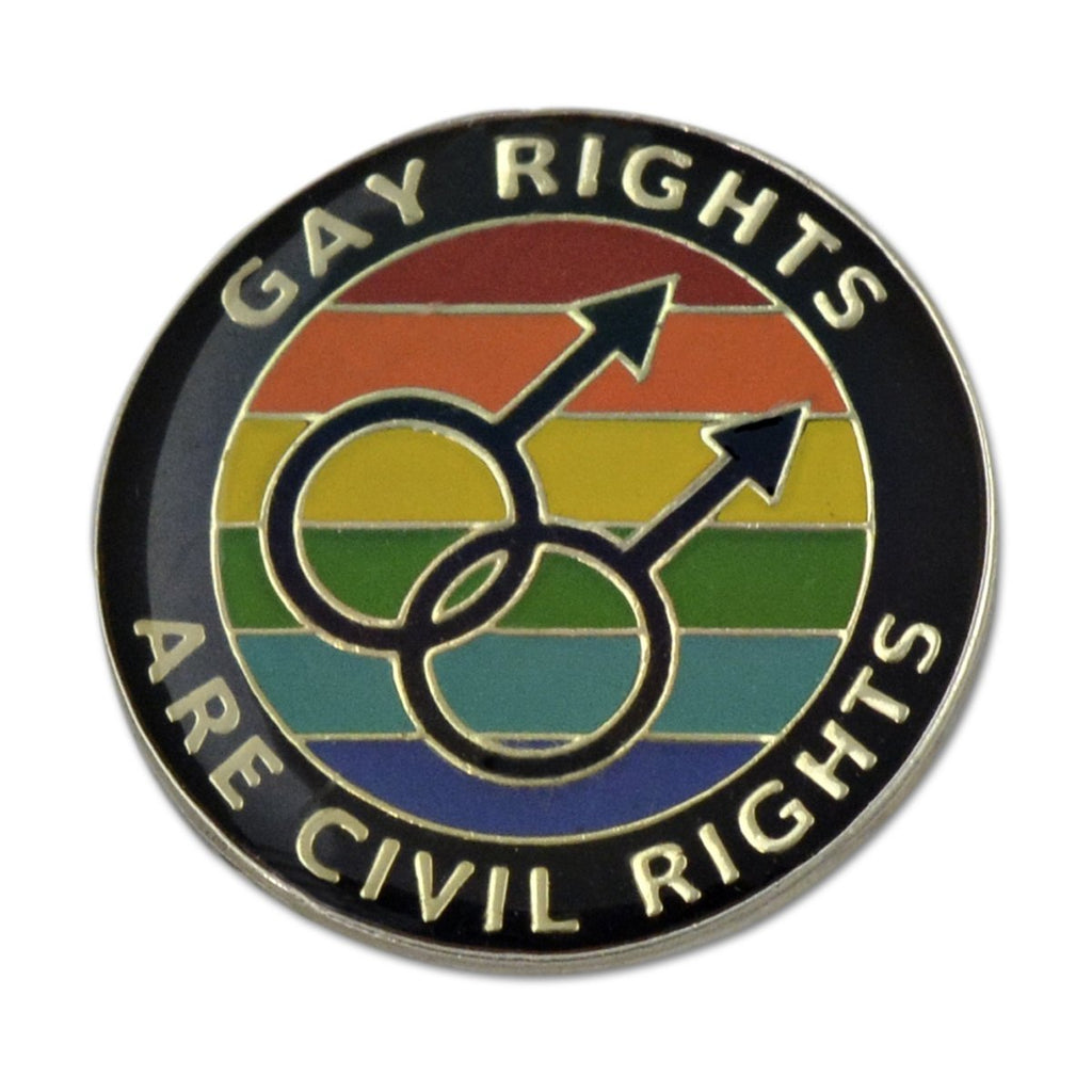 [Australia] - EvolveFISH Gay Rights are Civil Rights Lapel Pin - [1" Diameter] 