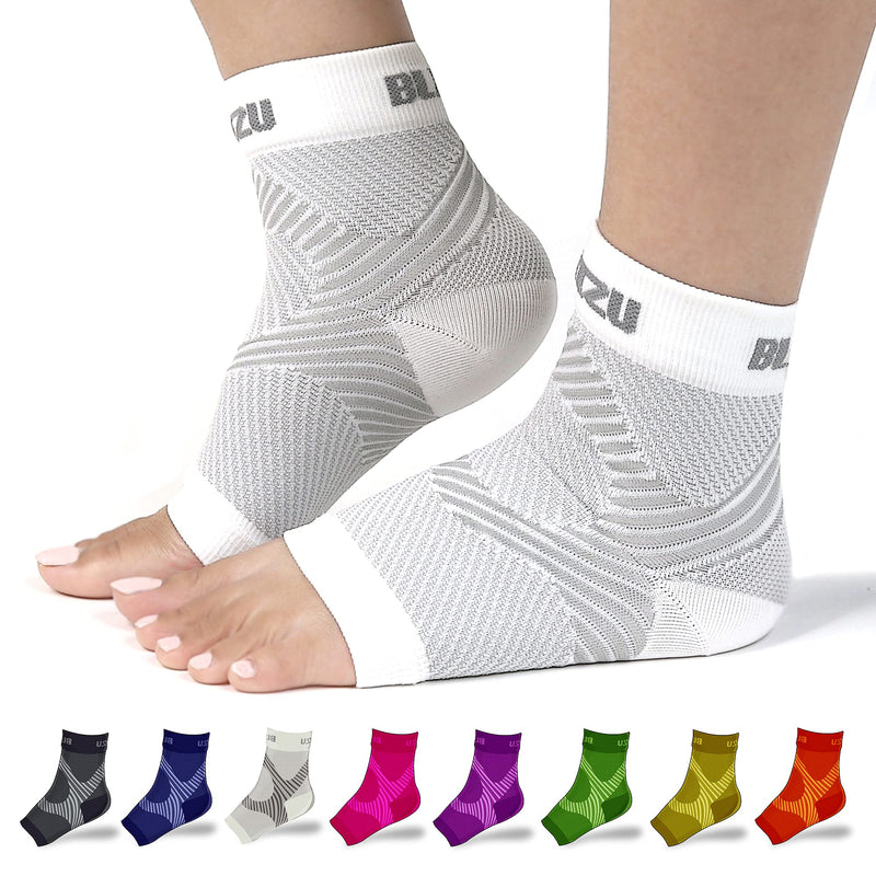 [Australia] - Compression Socks for Plantar Fasciitis Relief for Women Best Foot Wrap for Plantar Fasciitis Brace Planter Fasciated Brace Night Plantar Fasciitis Support Orthotics for Plantar Fasciitis White L-XL Large/X-Large (1 Pair) 