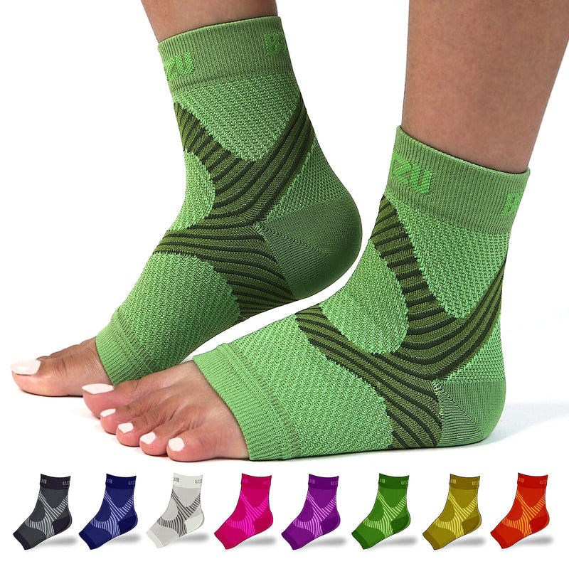 [Australia] - Plantar Fasciitis Sock Leg & Foot Supports Planters Faciatias Heel Support Compression Foot Sleeves Toeless Compression Socks Swollen Ankles and Feet Treatment Socks for Women Green S-M Small/Medium (1 Pair) 