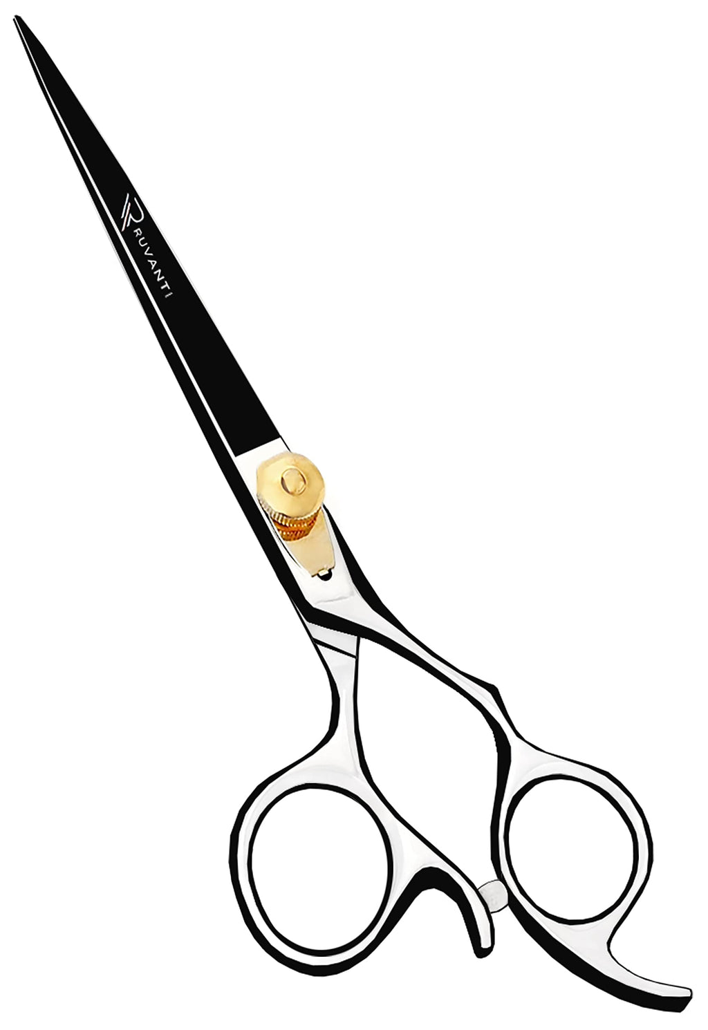 [Australia] - Ruvanti Professional Razor Blades Hair Scissors - Barber Hair Cutting Scissor - 6.5" Japanese Super Cobalt Stainless Steel Hair Shear - Hairdresser Scissor/Barber Shears with Golden Adjustment Screw 