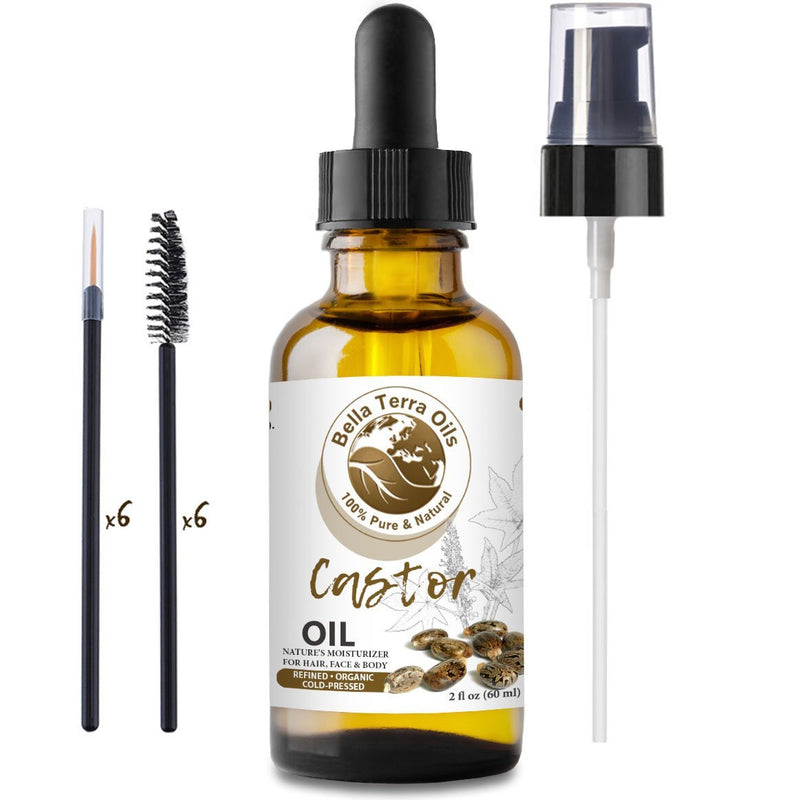 [Australia] - NEW Castor Oil. 2oz. Cold-pressed. Refined. Organic. 100% Pure. Non-toxic. Hexane-free. Soothes Skin and Promotes Hair Growth. Natural Moisturizer. For Hair, Face, Body, Eyebrow, Eyelashes, Nails. 