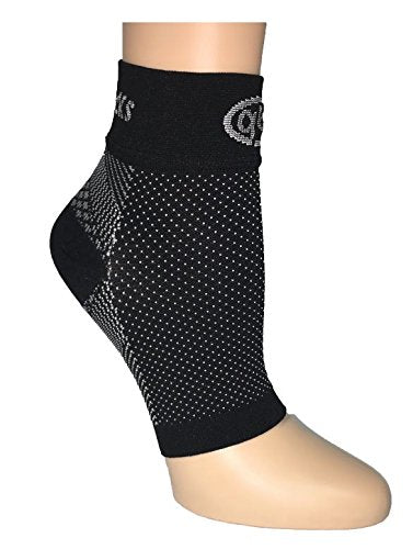 [Australia] - mmHg Compression Foot Sleeves for Men & Women (1 Pair) - Best Plantar Fasciitis Sleeve for Plantar Fasciitis Pain Relief, Heel Pain, Sports, Travel, and Everyday Use with Arch Support (Black, Medium) 