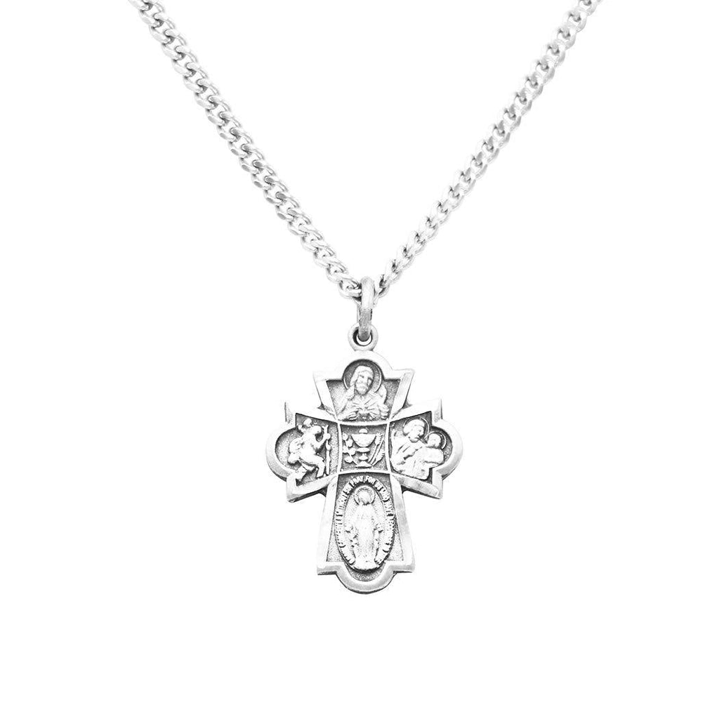 [Australia] - Rosemarie Collections Religious Gift First Communion Four Way Cross Pendant Necklace 18" 