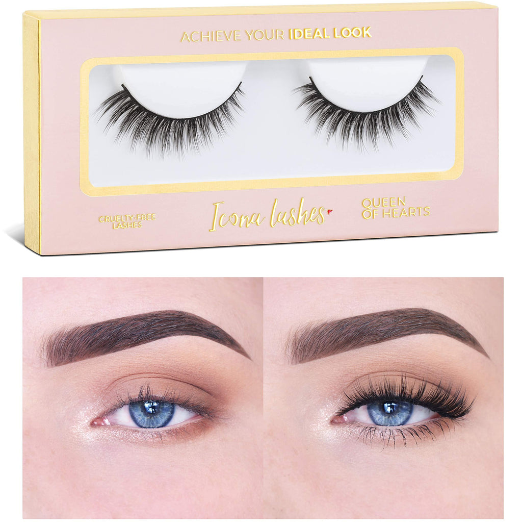 [Australia] - Icona Lashes Premium Quality False Eyelashes | Make Him Miss Me | Wispy & Flirty | Natural Look and Feel | Reusable | 100% Handmade & Cruelty-Free 