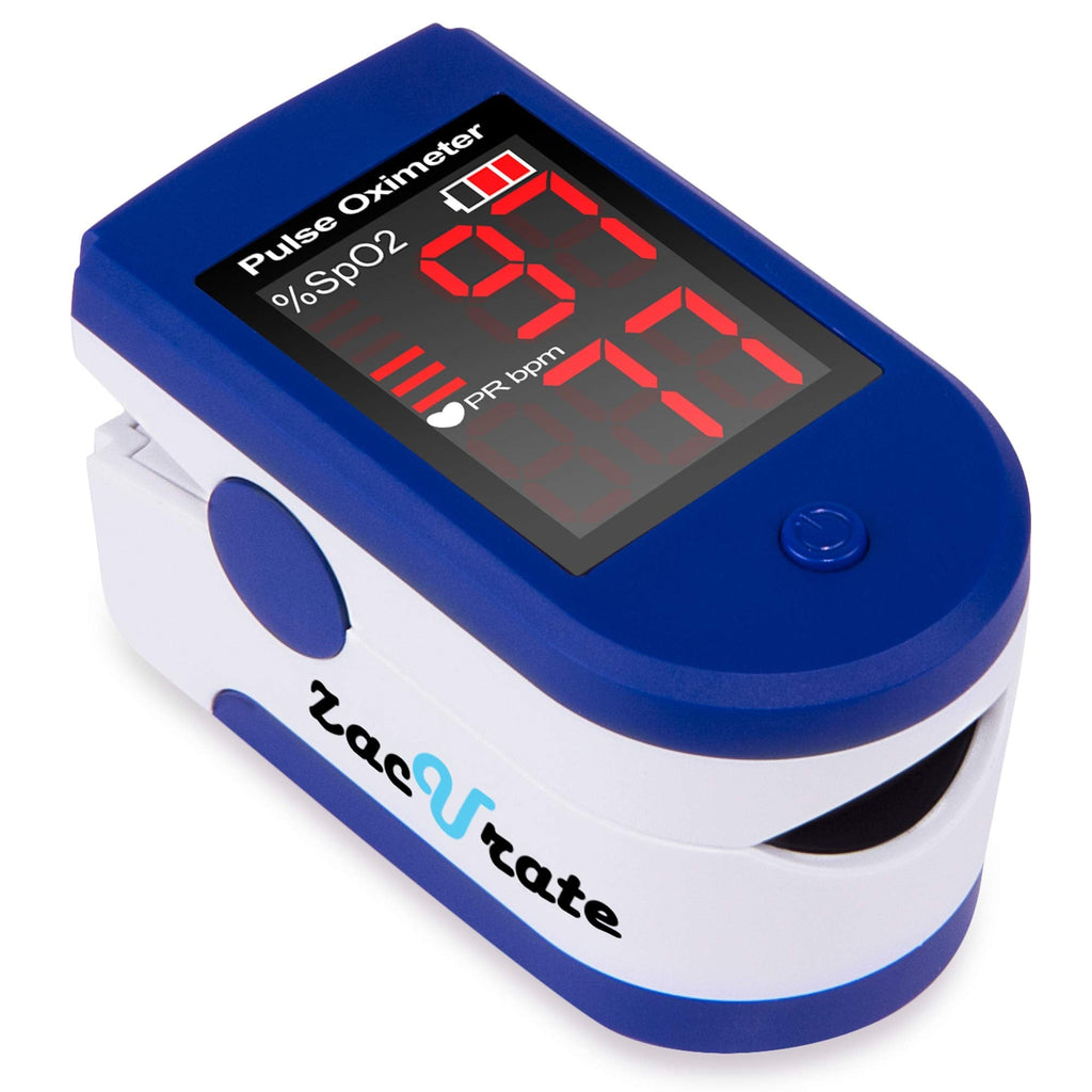 [Australia] - Zacurate Fingertip Pulse Oximeter Blood Oxygen Saturation Monitor with Batteries and Lanyard Included (Sapphire Blue) 