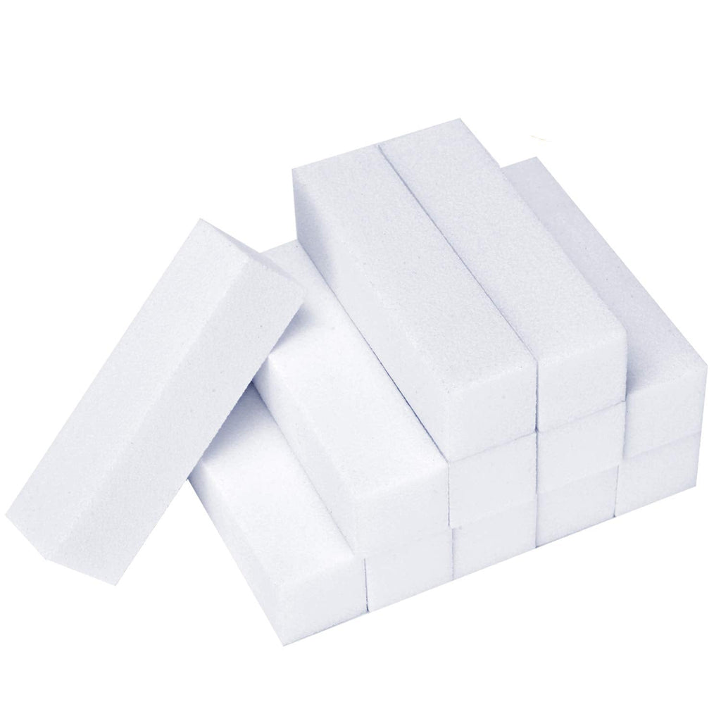 [Australia] - Senkary 12 Pack Nail Buffer Block 4 Sided Professional Nail File Sanding Block Buffing Blocks for Natural and Acrylic Nails (White) White 