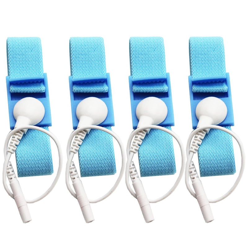 [Australia] - Adjustable Estim Wrist Strap Components 4pcs Blue Stim Loops 4pcs White Wires 
