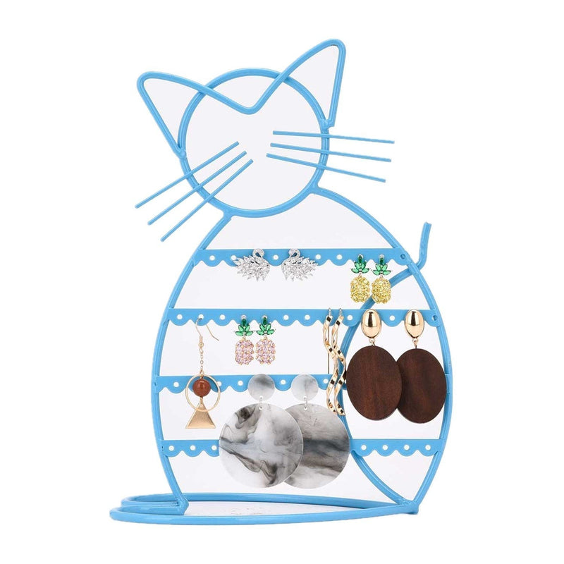 [Australia] - Earring Holder Stand Earring Holder Organizer with B'onus | earring holder for girls in cat shape Blue 