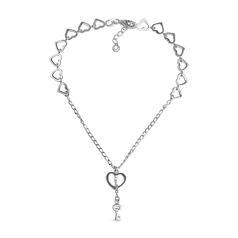 [Australia] - LeCalla Sterling Silver Jewelry Heart Bracelet Earring for Women Anklet 