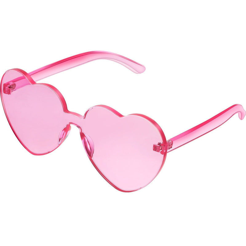 [Australia] - Maxdot Heart Shape Sunglasses Party Sunglasses Transparent Pink 