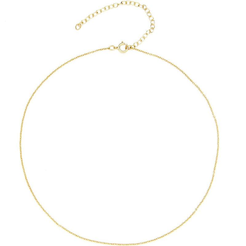 [Australia] - BENIQUE Dainty Thin Chain Choker Necklace for Women Girls - 925 Sterling Silver, 14K Gold Filled, Strong Durable Lightweight Adjustable, Made in USA, 13"- 23" 14K Gold Filled / 13"-16" Adjustable 