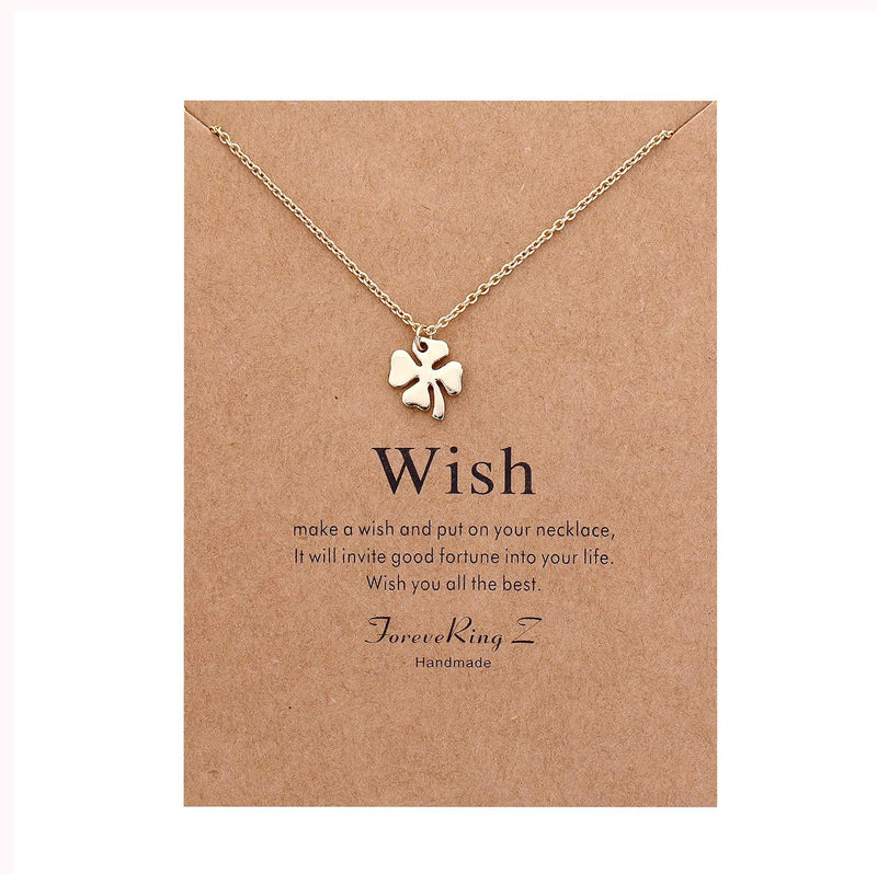 [Australia] - Wishoney Pineapple Pendant Necklace for Women Jewelry Dainty Necklace Fiendship Gift Four Leaf Clover 