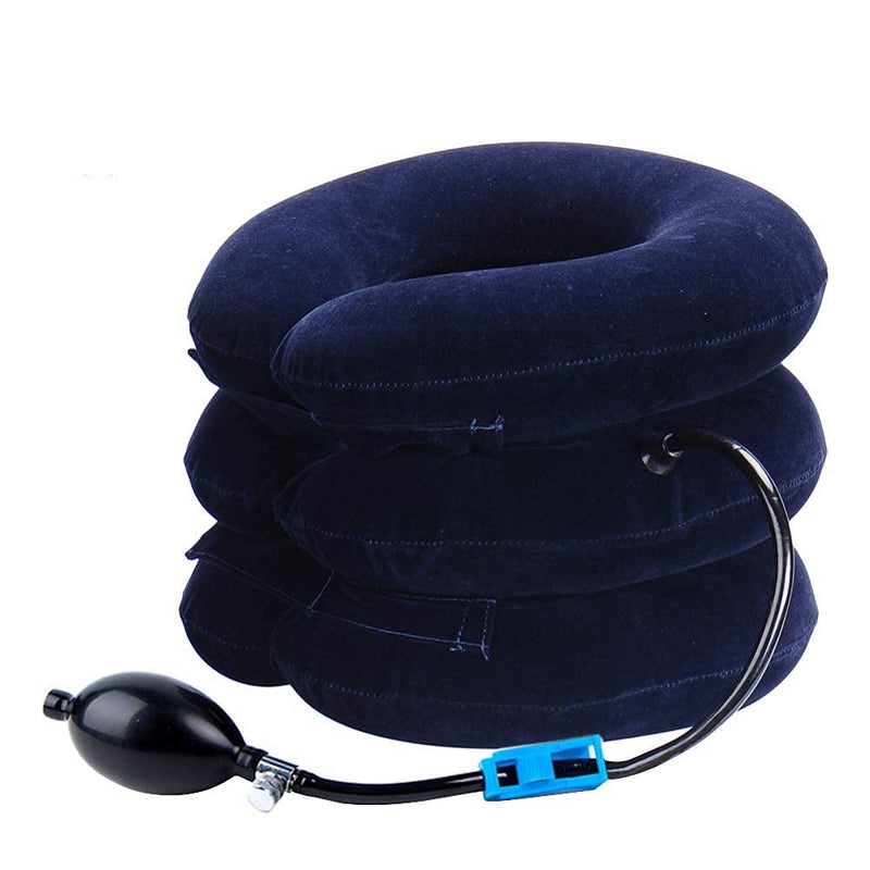 [Australia] - Cervical Neck Traction Device Inflatable Neck Stretcher, Easy to Use for Chronic Neck and Shoulder Pain Relief, Neck Cervical Brace Collar Pillow for HOM Blue 