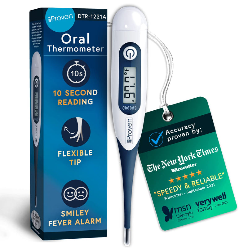 [Australia] - iProven Adult Digital Oral and Rectal Thermometer, Measures in 10 Seconds, with Flexible Tip, Fever Alarm, Thermometer for Kids and Babies 1 