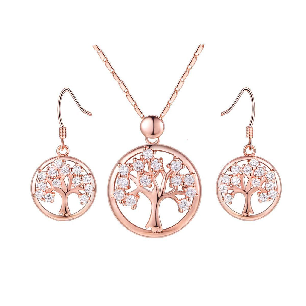 [Australia] - Tree of Life Necklace for Women - Tree of Life Earrings for Women - Silver / Gold / Rose Gold Jewelry Set for Women/ Teenagers - Symbol for Life, Positive Energy, Good Health - Mall of Style 