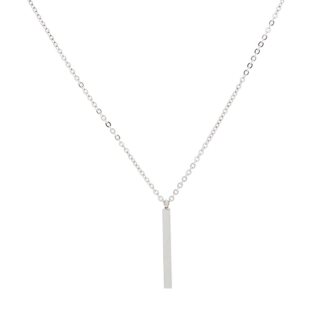 [Australia] - Jude Jewelers Stainless Steel Long Bar Drop Y-Chain Classical Simple Necklace Silver 