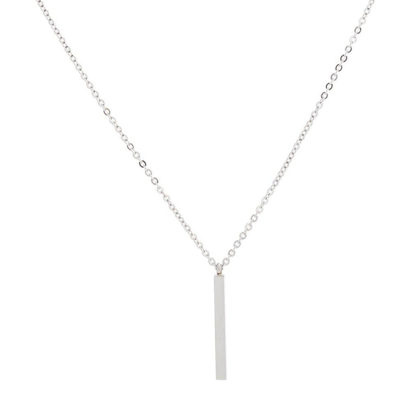 [Australia] - Jude Jewelers Stainless Steel Long Bar Drop Y-Chain Classical Simple Necklace Silver 