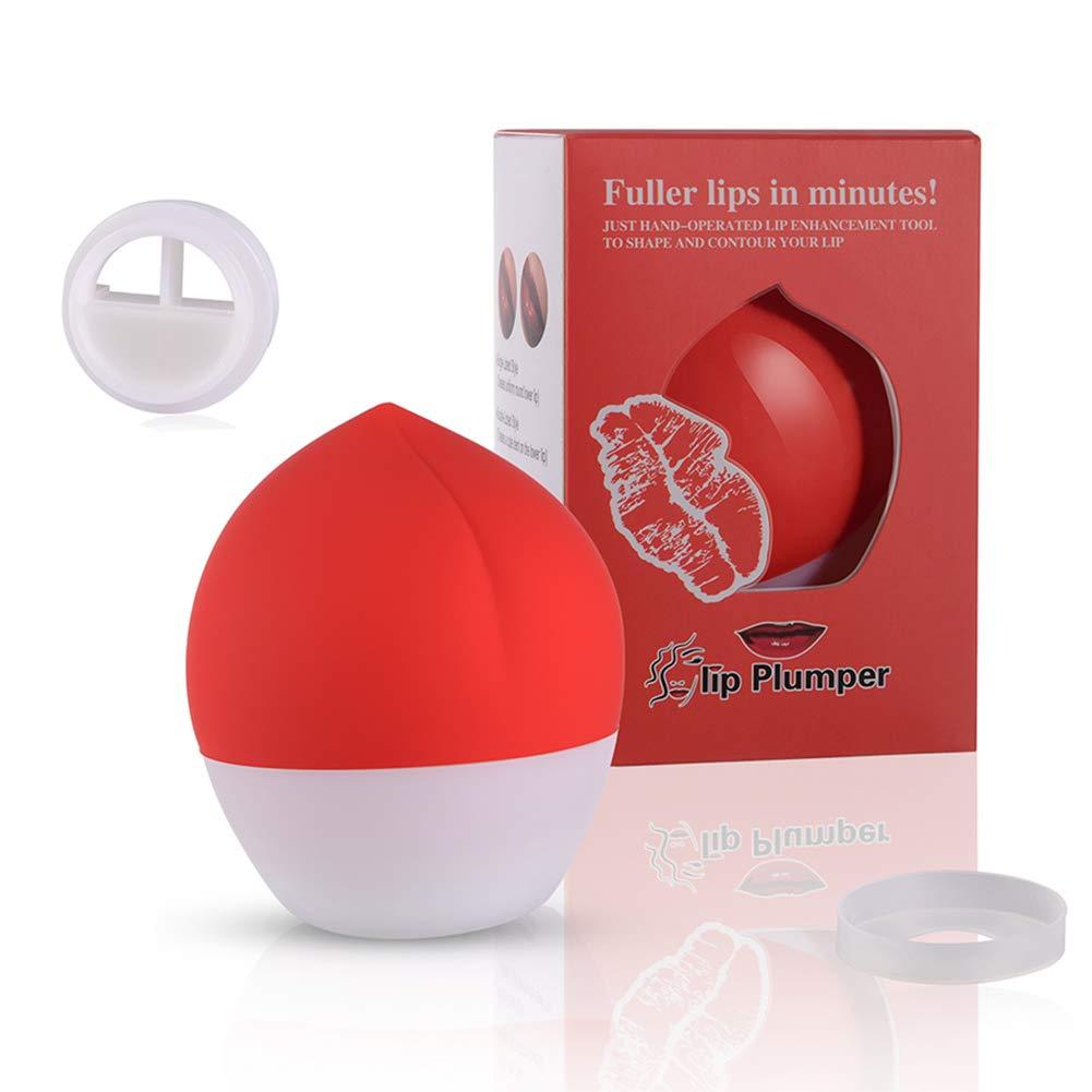 [Australia] - Lip Plumpers Tool Lips Care Enhancer Fuller Thicker Mouth Pumps Fastly Lip Plumping Bigger Device Peach Red 