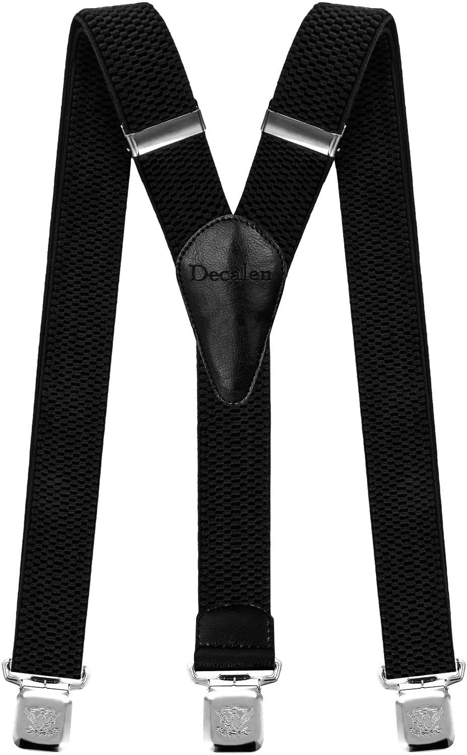 [Australia] - Mens Suspenders Very Strong Clips Heavy Duty Braces One Size Fits All Wide Y Shape Black 