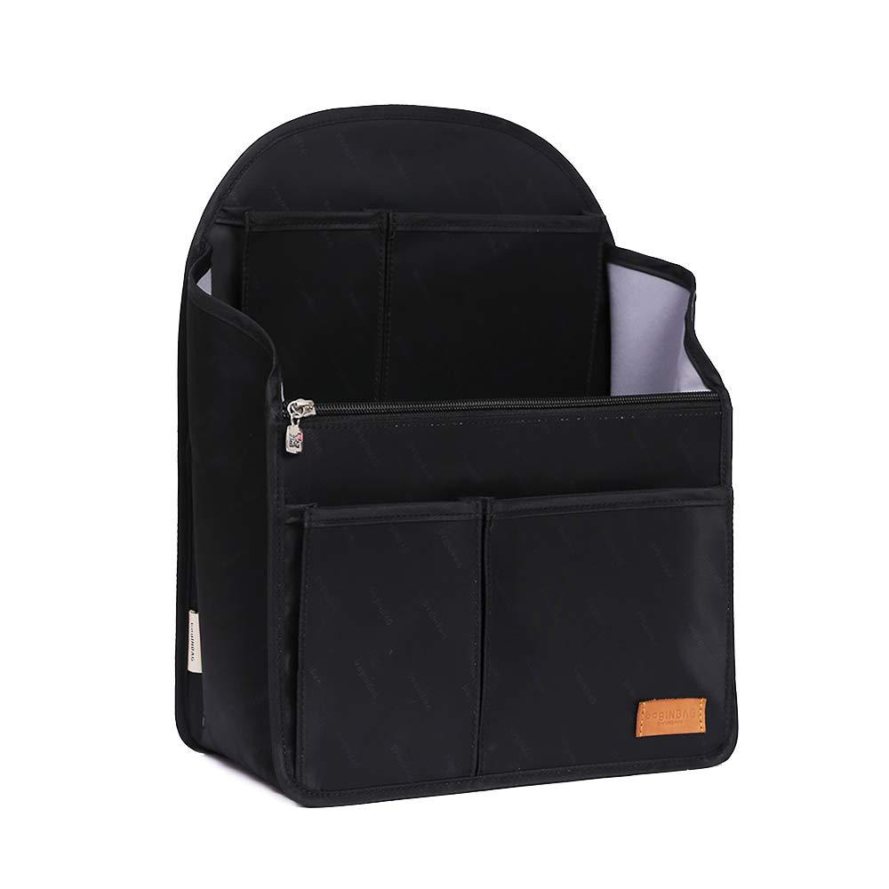 [Australia] - IN Backpack Organizer Insert,Nylon Organizer Insert for Backpack Rucksack Shoulder Bag Woman MCM divider foldable … (black) Black 