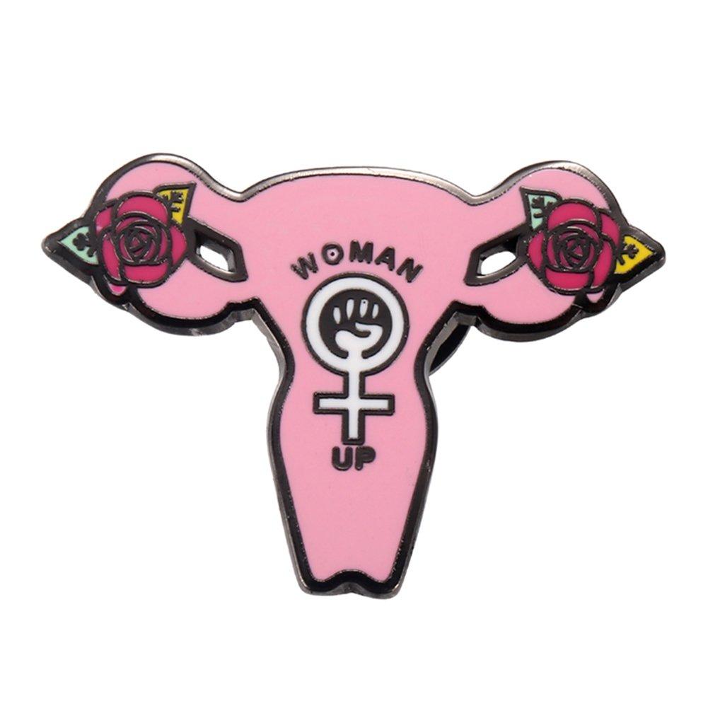 [Australia] - GuDeKe Feminist Uterus Woman Up Women's Brooch Pin Badges Gifts for Her 