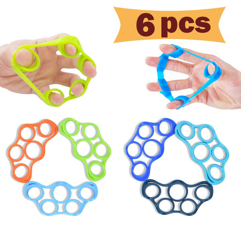 [Australia] - Pnrskter Hand Grip Strengthener, Finger Exerciser, Grip Strength Trainer (6 PCS),New Material,Forearm Grip Workout, Finger Stretcher, Relieve Wrist Pain, Carpal Tunnel. (Finger Exerciser) 