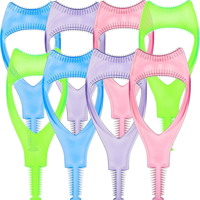 [Australia] - Hotop Mascara Shield Applicator Eyelash Brush Curler Guard Applicator Plastic Eyelashes Tool, 4 Colors (8 Pieces) 