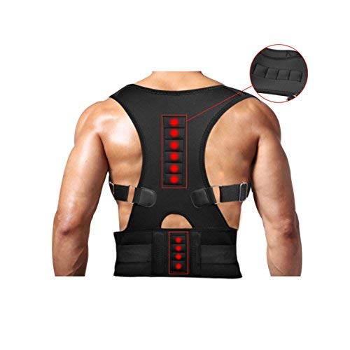 [Australia] - Magnetic Therapy Posture Support Back Brace -FDA Approved Medical Grade Adjustable Posture Corrector Brace Shoulder Back Support Belt- Relieves Neck, Back and Spine Pain (L) 