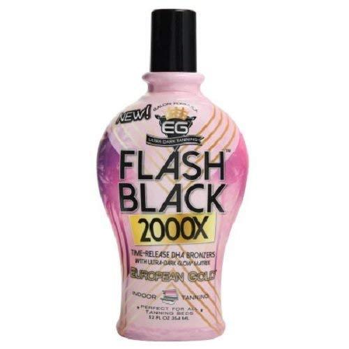 [Australia] - European Gold Flash Black 2000X Indoor Tanning Lotion with Time-Release DHA Bronzers, 12 Ounce 