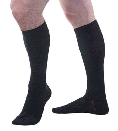 [Australia] - Allegro Unisex 15-20 mmHg Essential 107 Cotton Compression Support Sock, Comfortable Support Garments Black Medium 