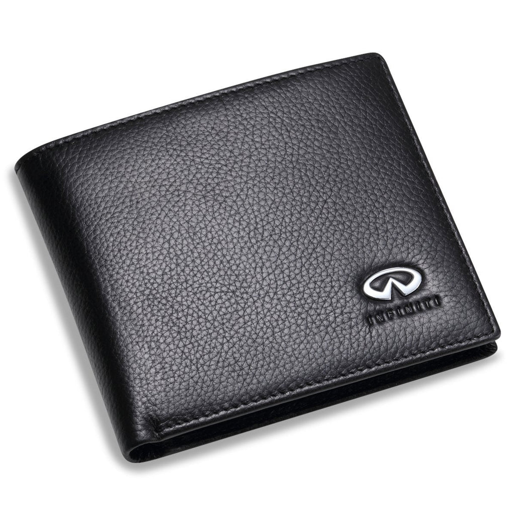 [Australia] - Leather Wallets Infiniti Bifold Wallet with 3 Credit Card Slots and ID Window - Genuine Leather, Black 