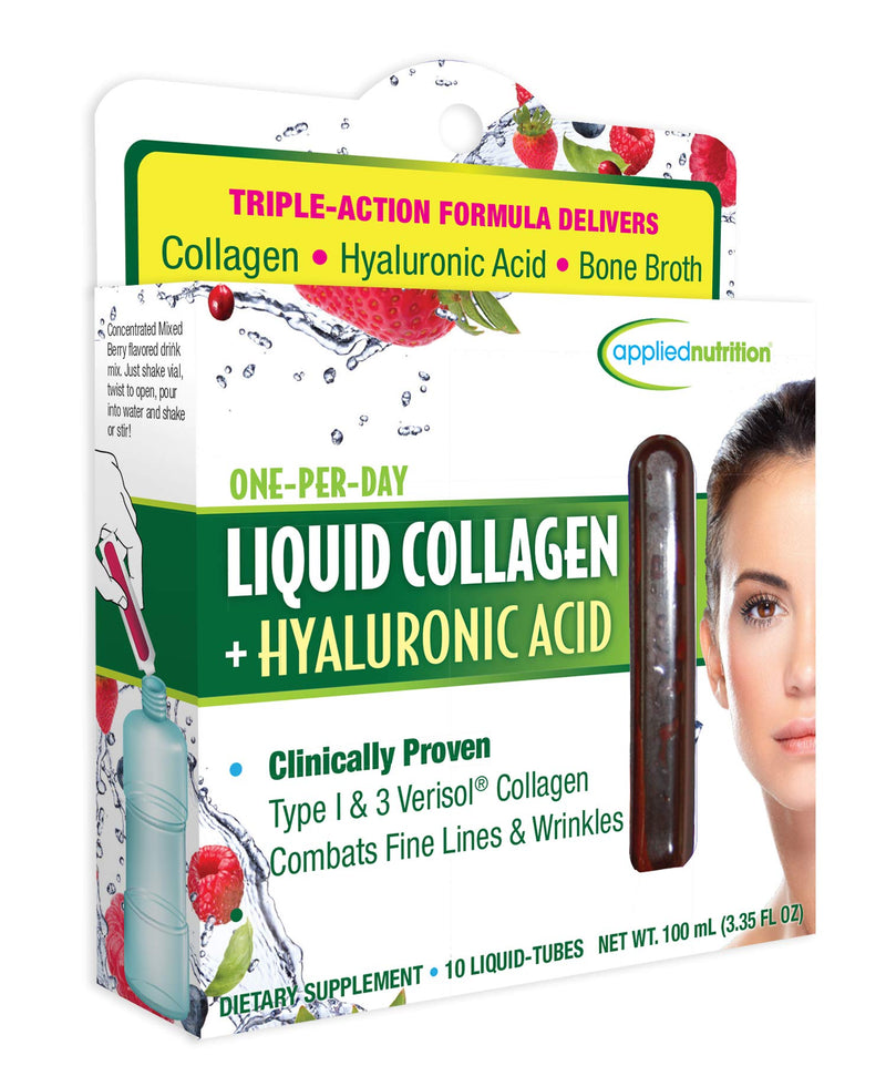 [Australia] - Applied Nutrition Liquid Collagen + Hyaluronic Acid (10 Count of 0.36 Fl Oz Tubes), 3.35 Fl Oz 