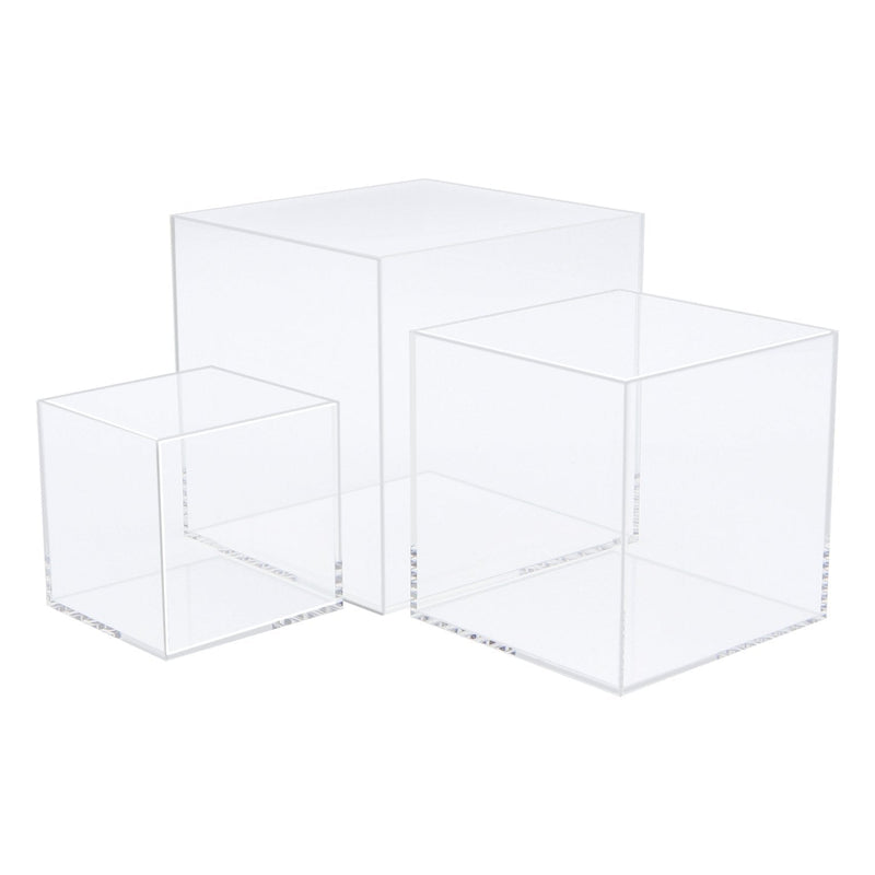 [Australia] - Cliselda Acrylic Display Box, 3x3x3&4x4x4&5x5x5 inches, 3pc, Display Boxes, Museum Box Case for Collectibles (5 Sided Acrylic Boxes) 5 Sided Acrylic Cube 
