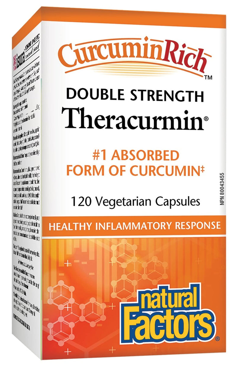 [Australia] - CurcuminRich Double Strength Theracurmin by Natural Factors, Supports Natural Inflammatory Response, Joint and Heart Function, 120 Capsules 120 Count (Pack of 1) Standard Packaging 