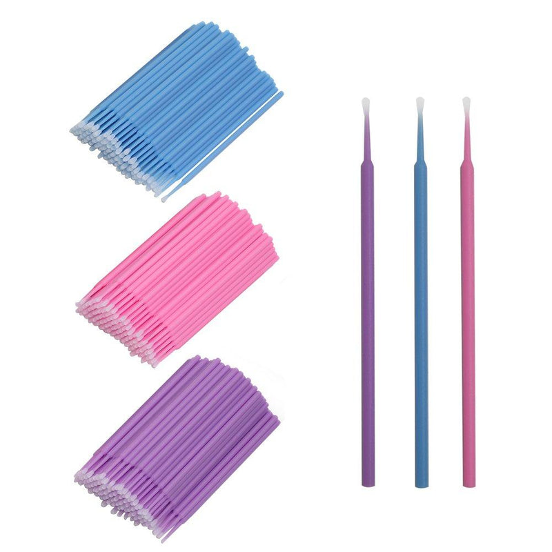 [Australia] - Shintop 300pcs Micro Applicator Brushes, Disposable Eyelash Extension Brushes for Makeup, Oral and Dental (Purple+Blue+Pink) 