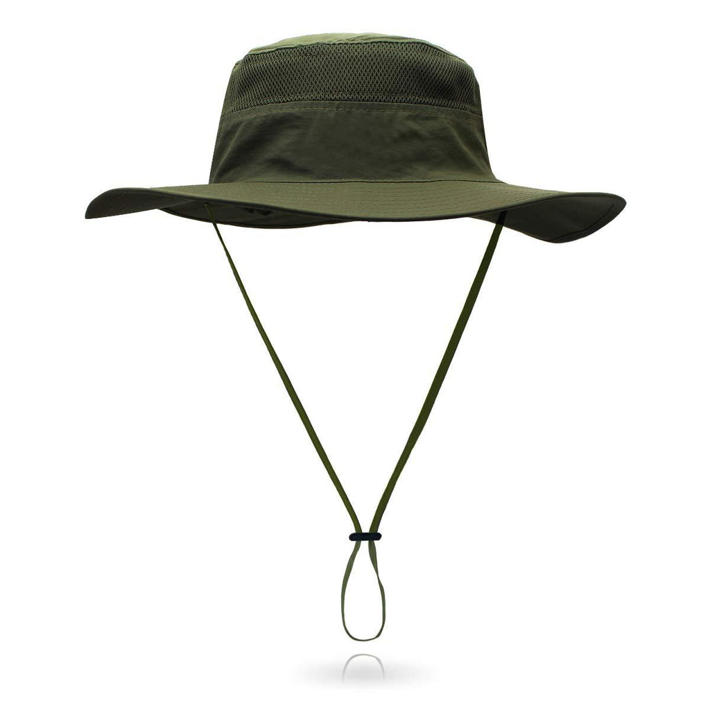 [Australia] - Jane Shine Outdoor Sun Hat Bucket Hats for Women Sun Protection Mesh Cap Quick-Dry UPF 50+ Army Green 