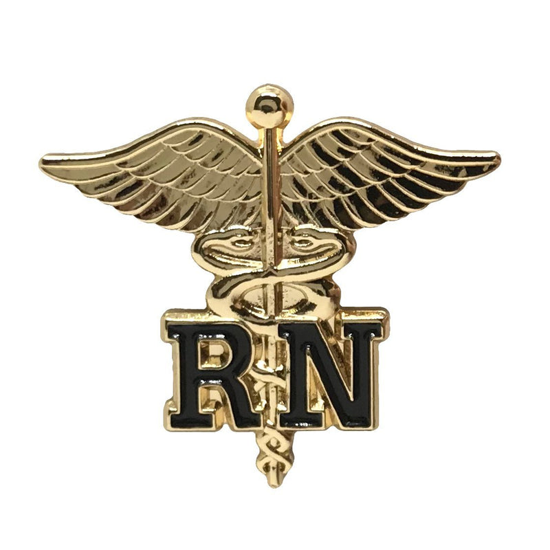 [Australia] - Registered Nurse Emblem Lapel Pin - Letters on Caduceus Brooch - RN Medical Ceremonie Clip Registered Nurse 