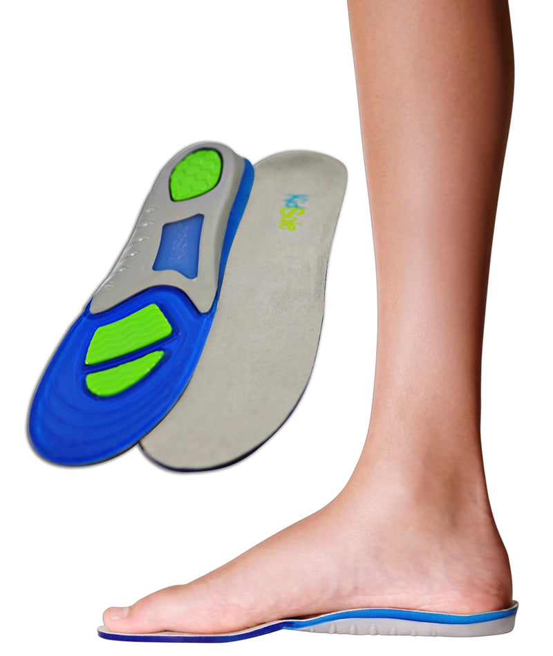 [Australia] - Children's Athletic Gel Insoles for Cushion and Comfort for Active Children ((24 cm) Kids Size 2-6) (24 CM) Kids Size 2-6 