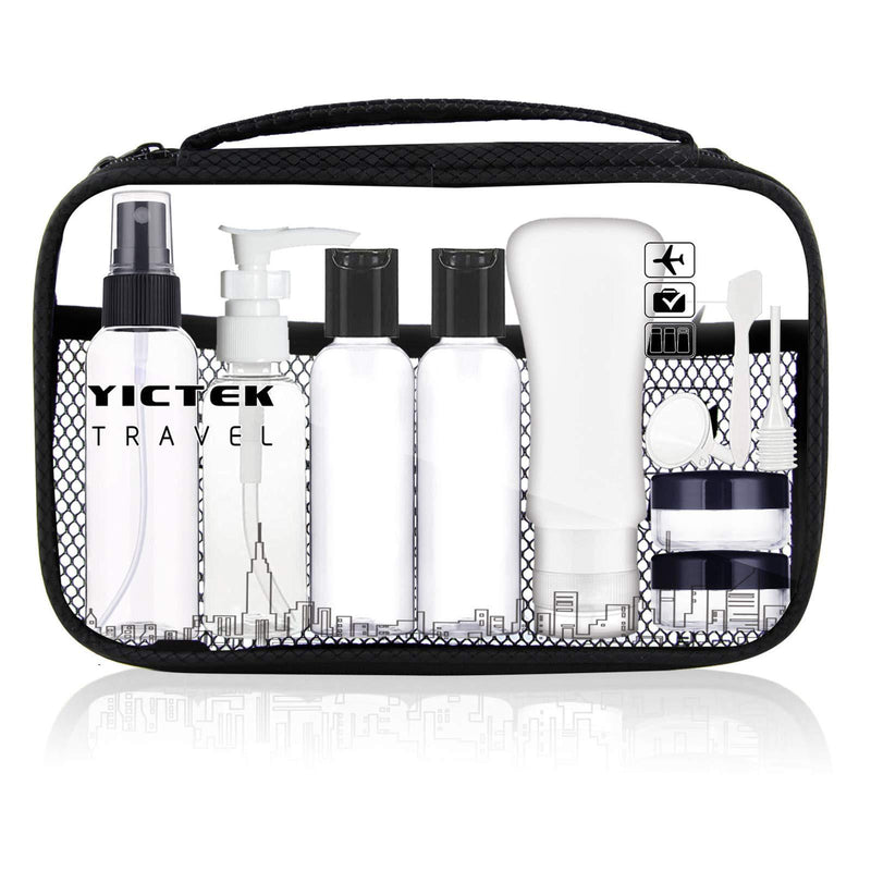 [Australia] - Empty Plastic Travel Bottles Containers, TSA Approved Travel Size Toiletries Tubes Kit for Liquids, Carry-On Set for Women/Men Clear 