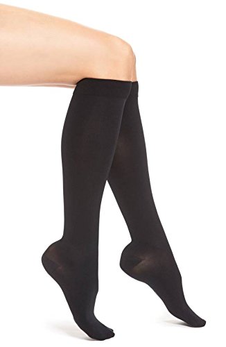 [Australia] - Microfiber Knee Highs, Black, Large 