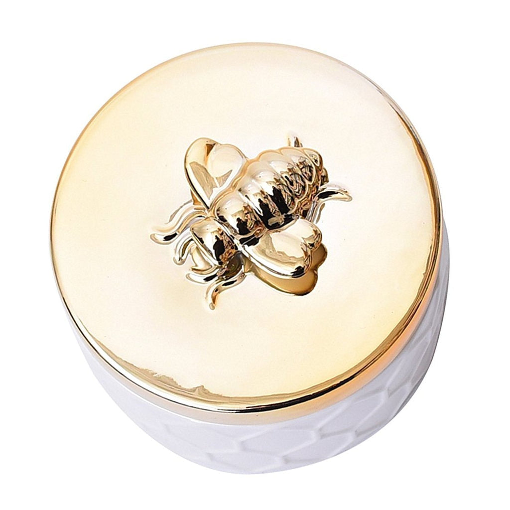 [Australia] - Ceramics Jewelry Box w/Accessories Organizer Storage Tank Container (Bee Lid) Bee Lid 