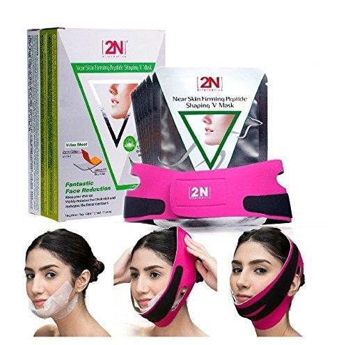 [Australia] - Face Firming Mask, Face Slimming Cheek Mask, Chin Lift Up Mask with Bandage Belt for Tightening Face Skin and Making V-line Chin Moisturizing (7PCS+Bandage) 7PCS+Bandage 